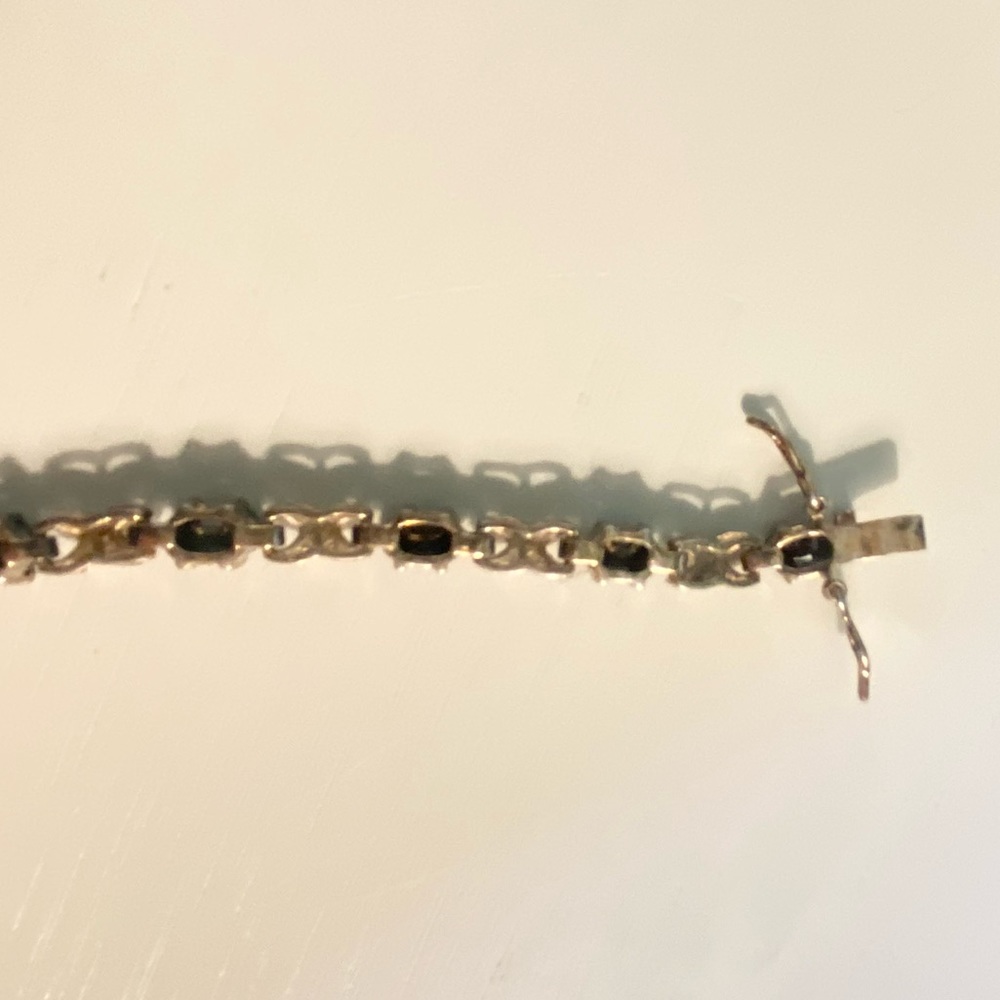 Sapphire with Diamond Accent Tennis Bracelet 💎 - Picture 3 of 5
